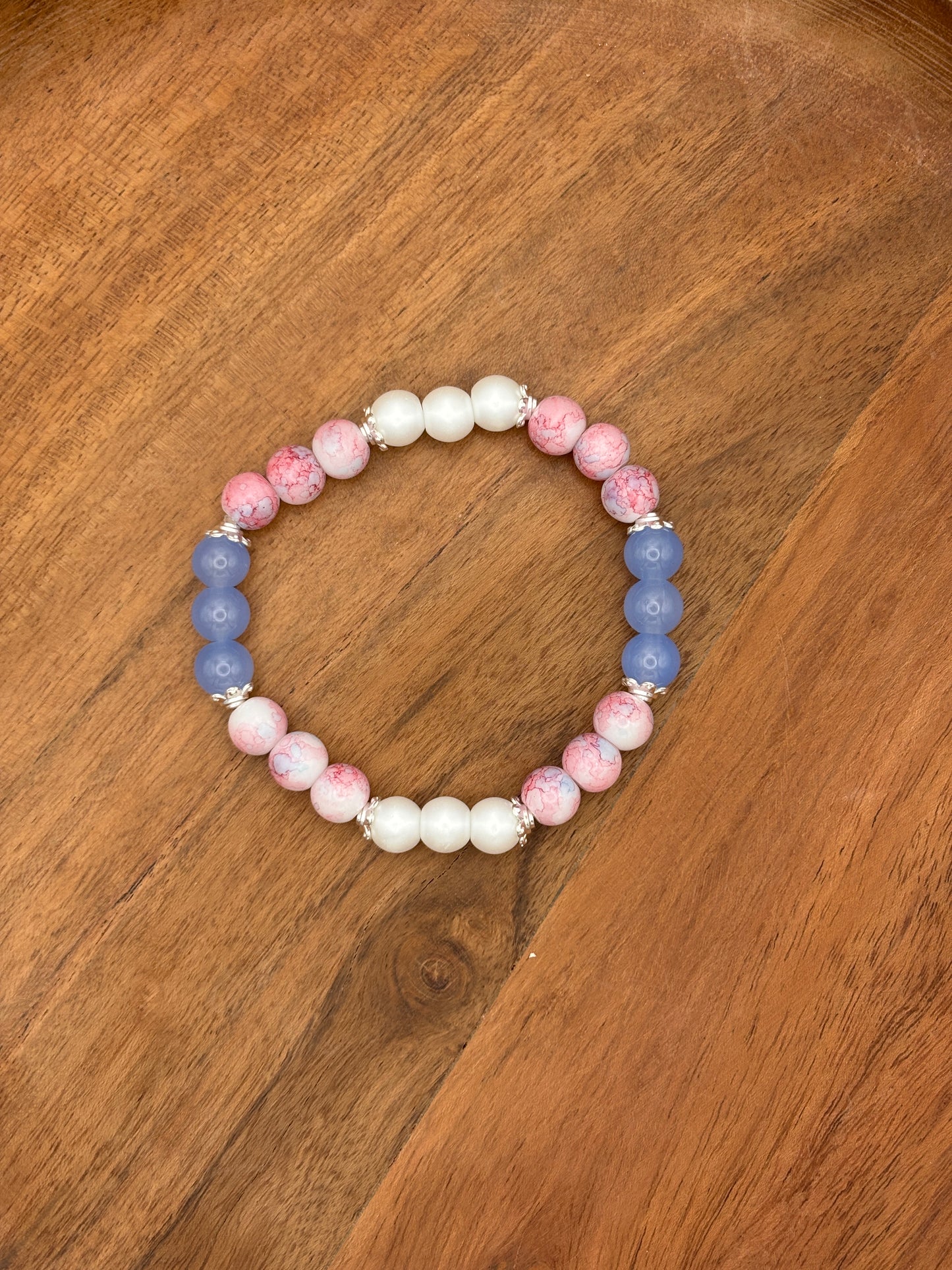 "Baby Shower" - Handmade Glass Beaded Stretch Bracelet
