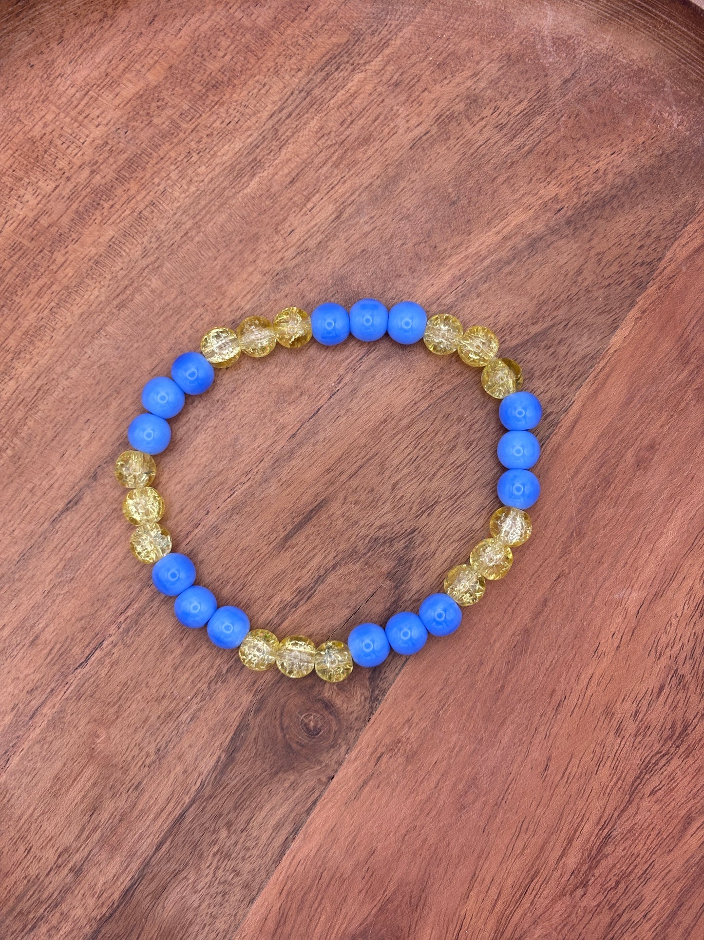 Texas Spring II  Handmade Glass Beaded Stretch Bracelet - 5