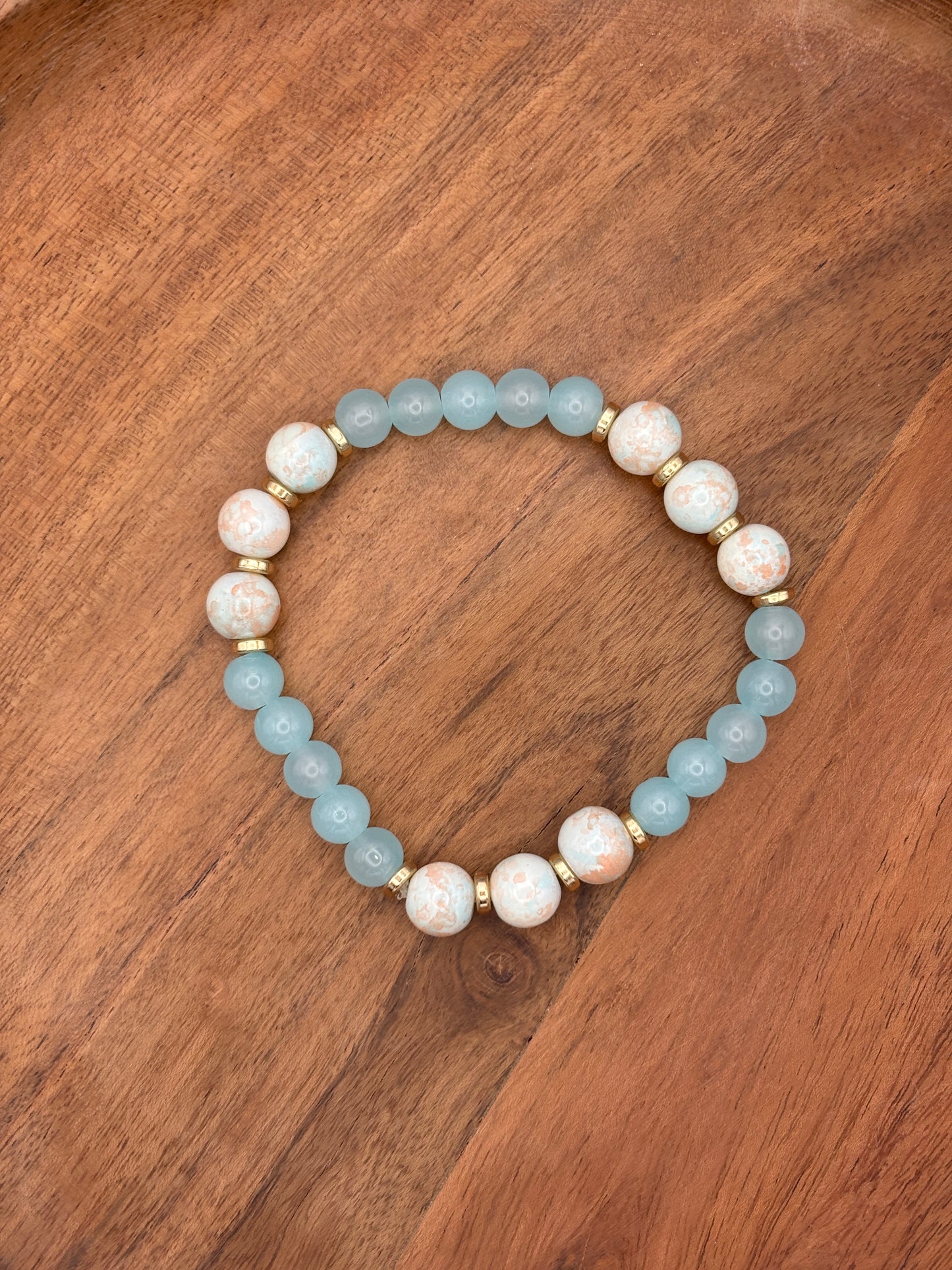 "Spring" - Handmade Glass Beaded Stretch Bracelet