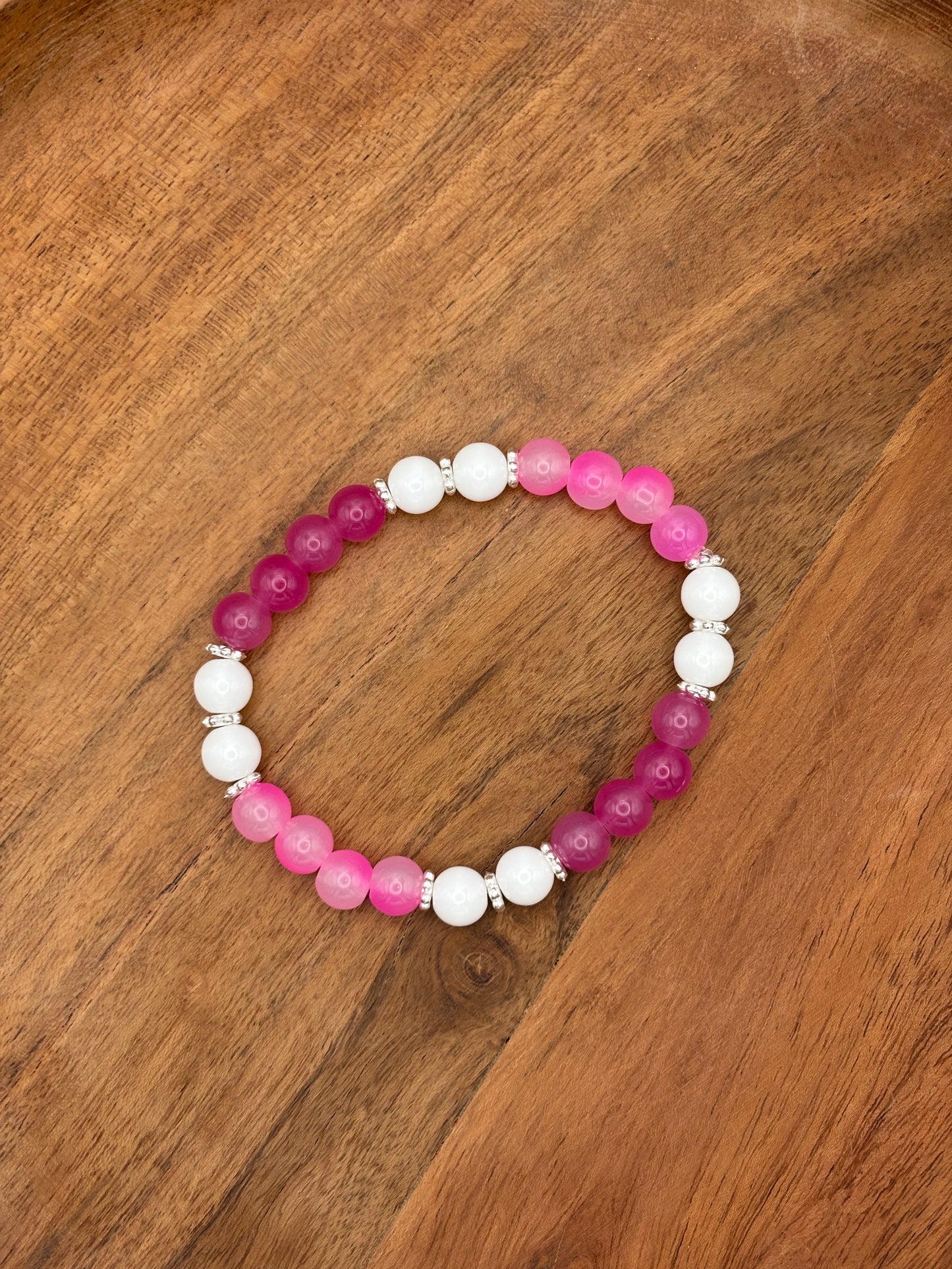 "Penny II" - Handmade Glass Beaded Stretch Bracelet
