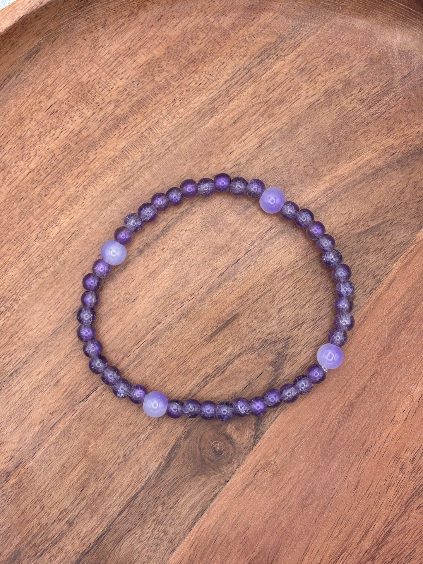 "Cloud Breaker" - Handmade Glass Beaded Stretch Bracelet