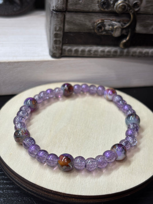 "Phoebe" - Handmade Glass Beaded Stretch Bracelet