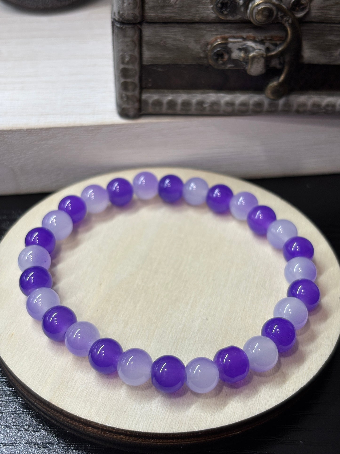 Elise  Handmade Glass Beaded Stretch Bracelet - 3