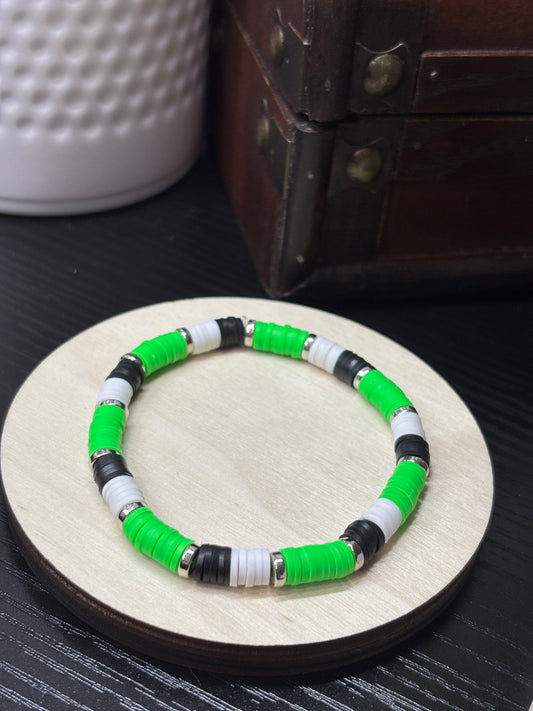 "Kelly Grove" - Handmade Clay Heishi Bead Stretch Bracelet