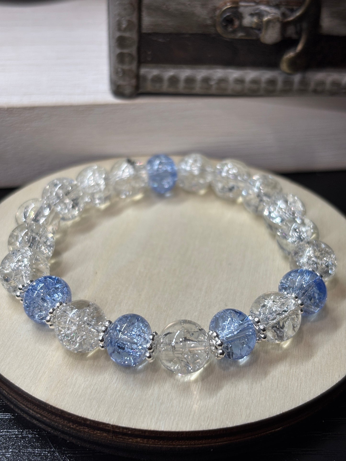 "Cora II" - Handmade Glass Beaded Stretch Bracelet