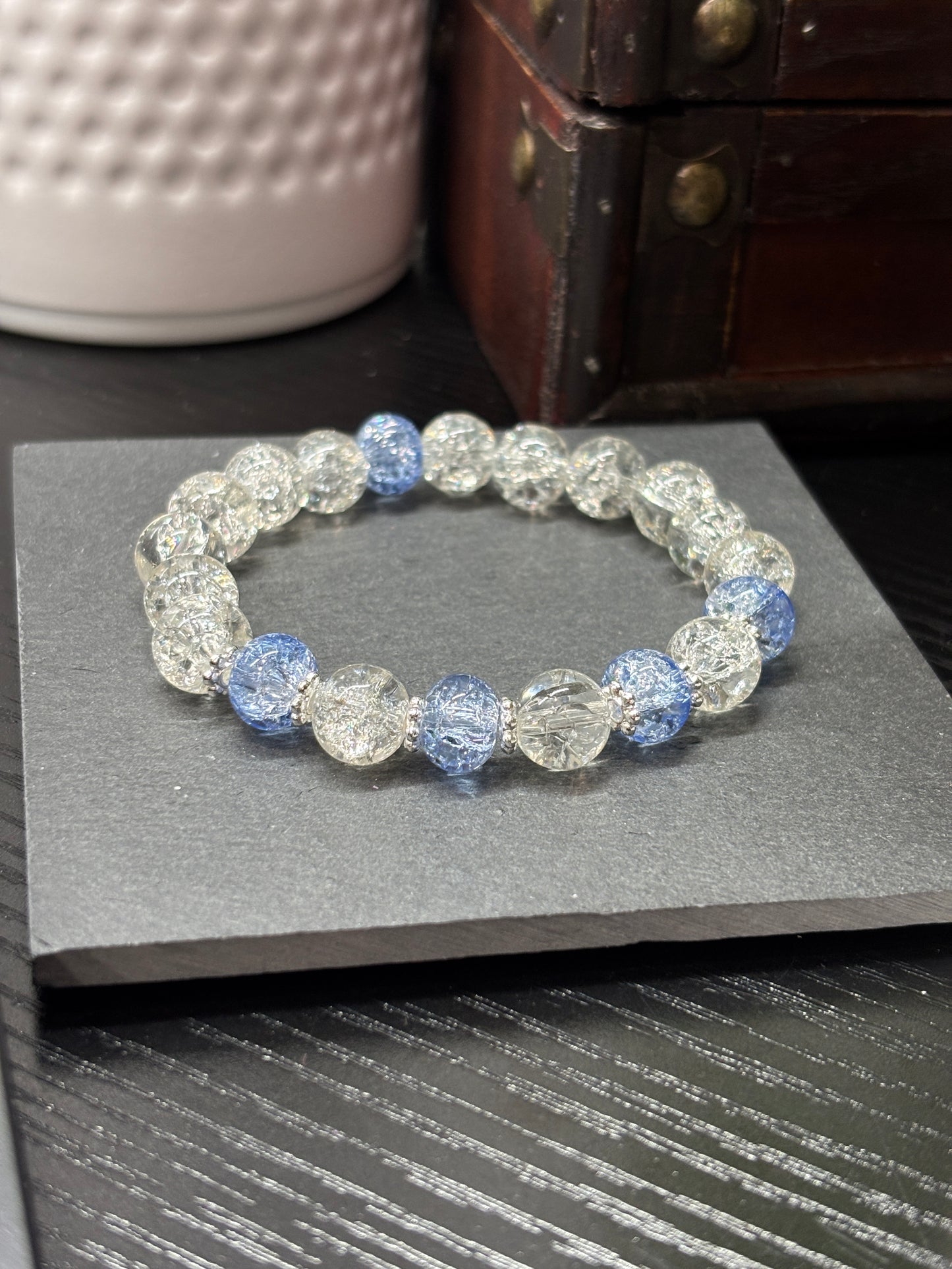 "Cora II" - Handmade Glass Beaded Stretch Bracelet