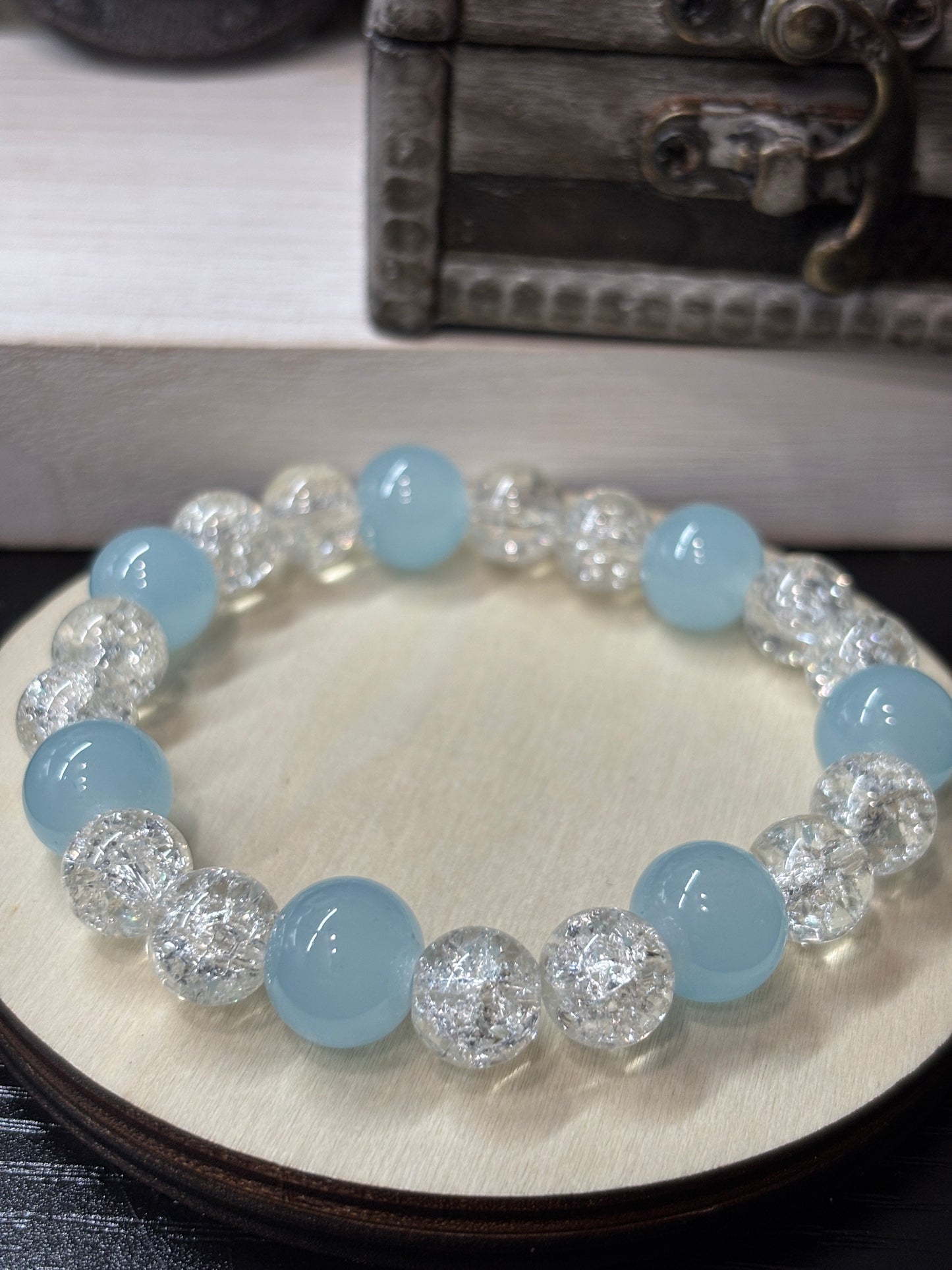 "Janey II" - Handmade Glass Beaded Stretch Bracelet