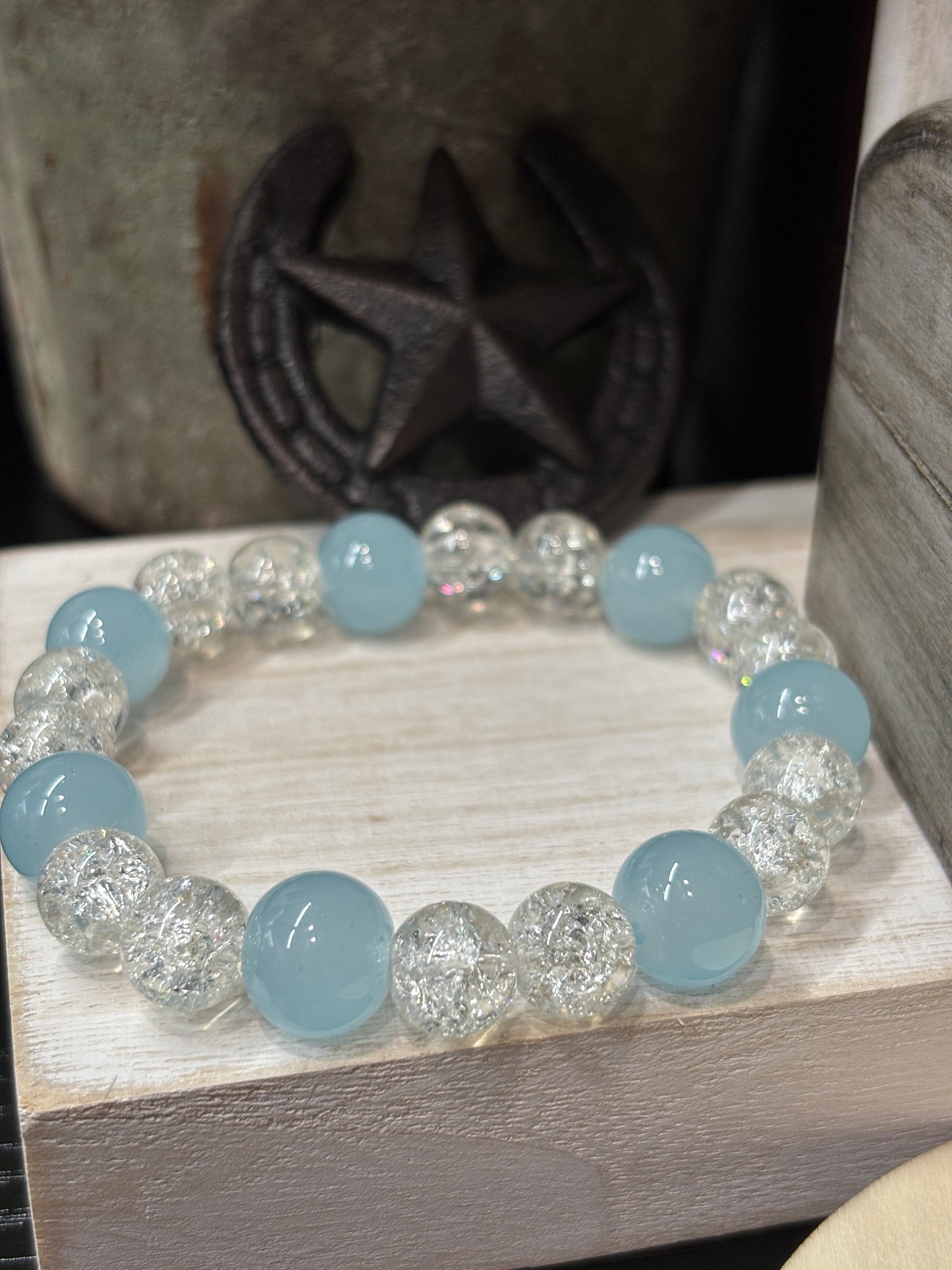 "Janey II" - Handmade Glass Beaded Stretch Bracelet