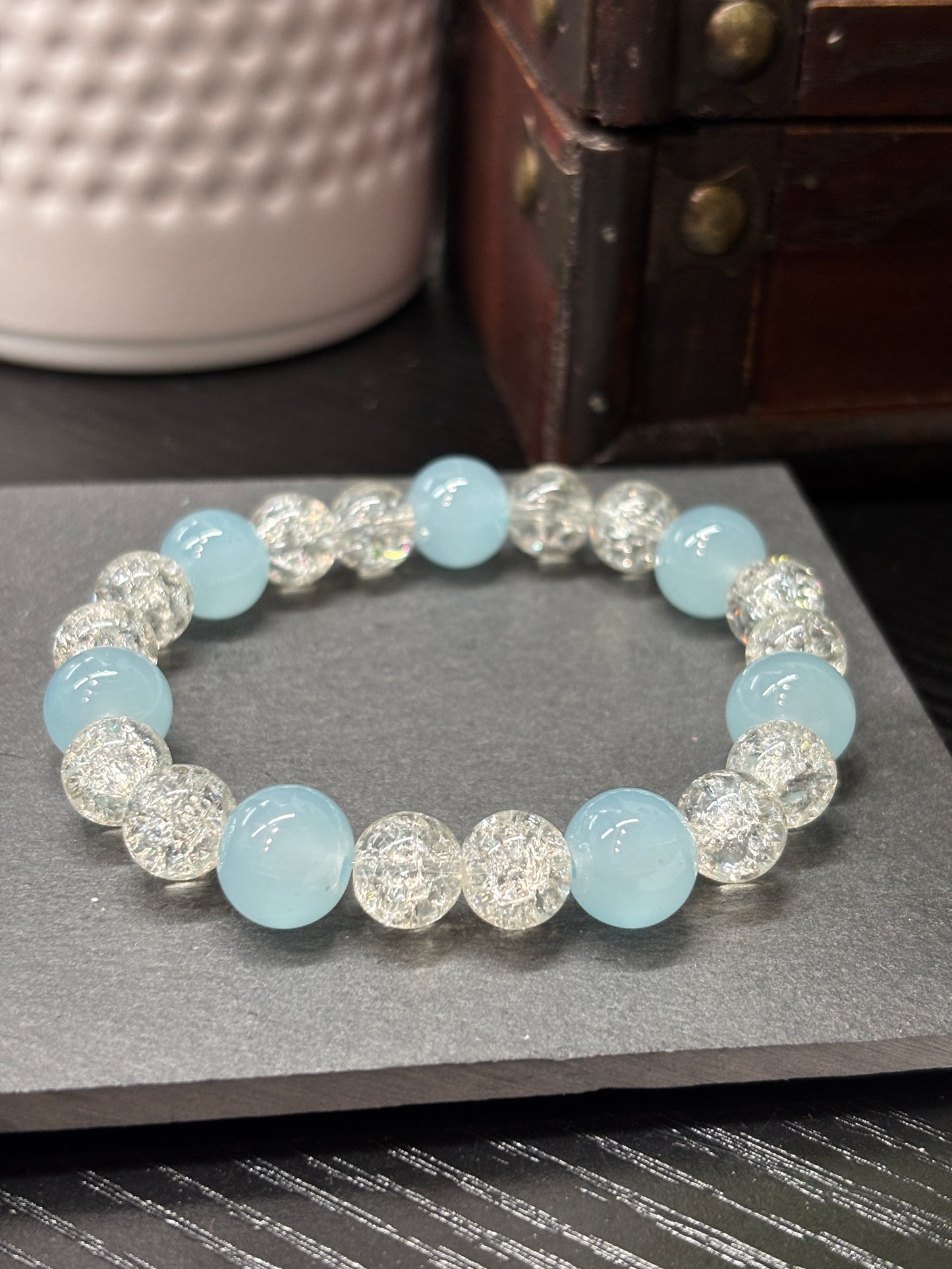 "Janey II" - Handmade Glass Beaded Stretch Bracelet