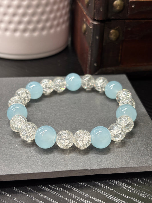 "Janey II" - Handmade Glass Beaded Stretch Bracelet