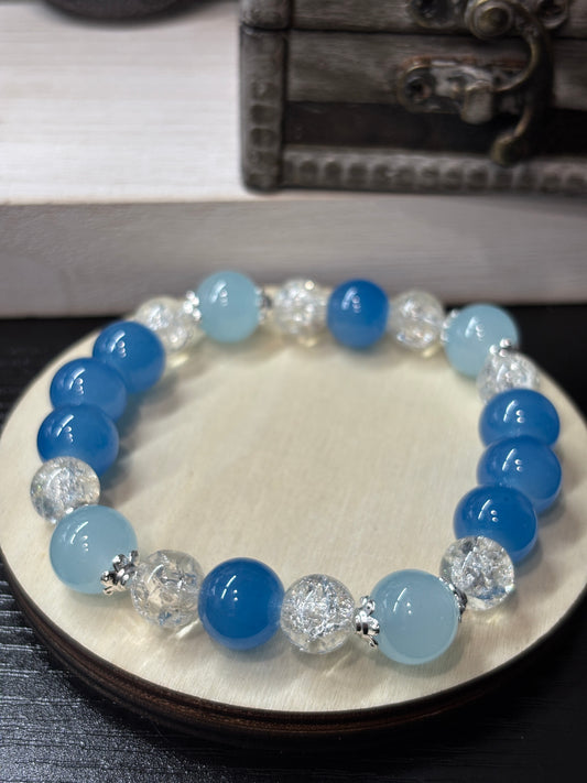 "Jessica" - Handmade Glass Beaded Stretch Bracelet