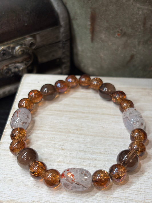 "Amy" - Handmade Glass Beaded Stretch Bracelet