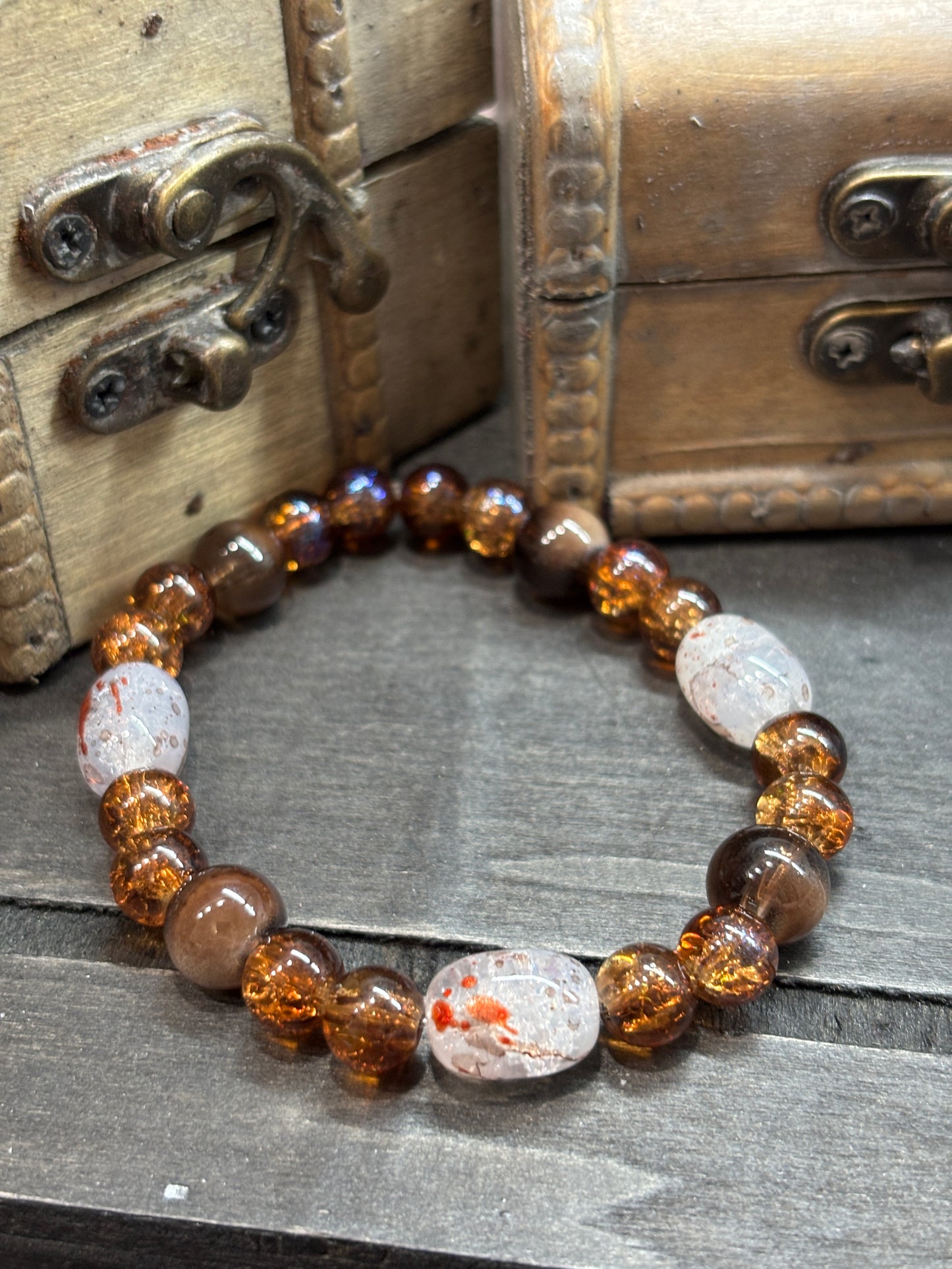 "Amy" - Handmade Glass Beaded Stretch Bracelet