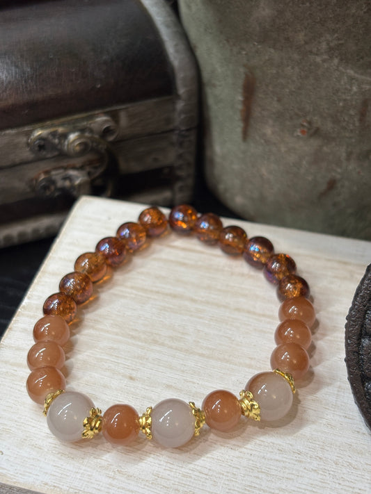 "Aria" - Handmade Glass Beaded Stretch Bracelet