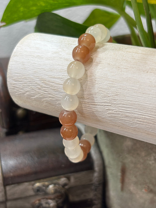 "Tawny II" - Handmade Glass Beaded Stretch Bracelet