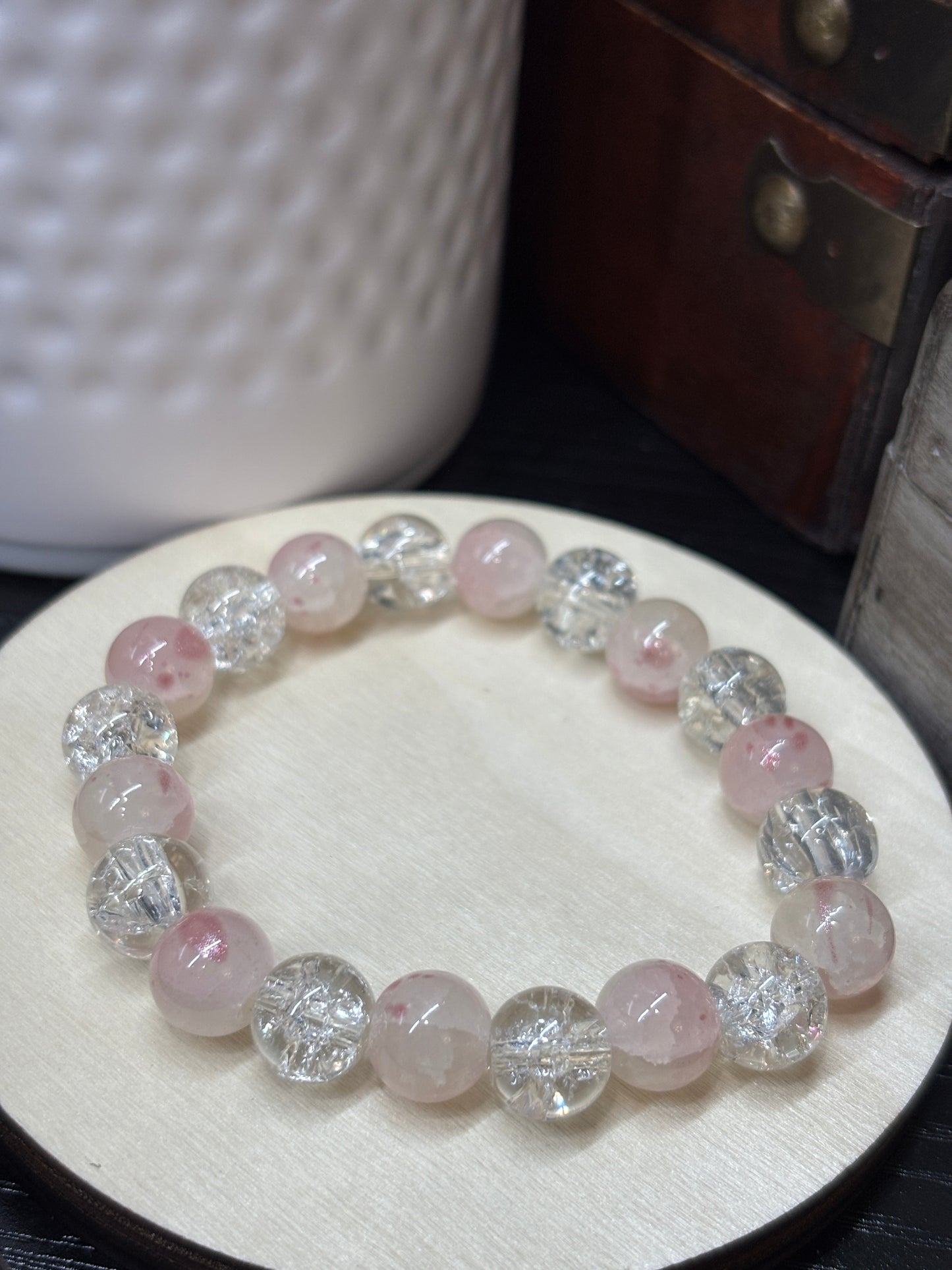 "Melanie" - Handmade Glass Beaded Stretch Bracelet