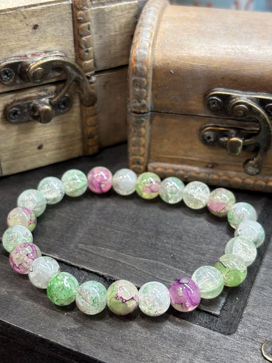 "Emily" - Handmade Glass Beaded Stretch Bracelet