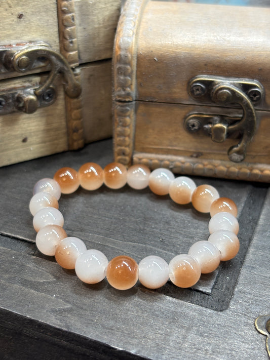 "Sandy" - Handmade Glass Beaded Stretch Bracelet