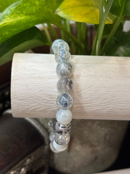 "Addison" - Handmade Glass Beaded Stretch Bracelet