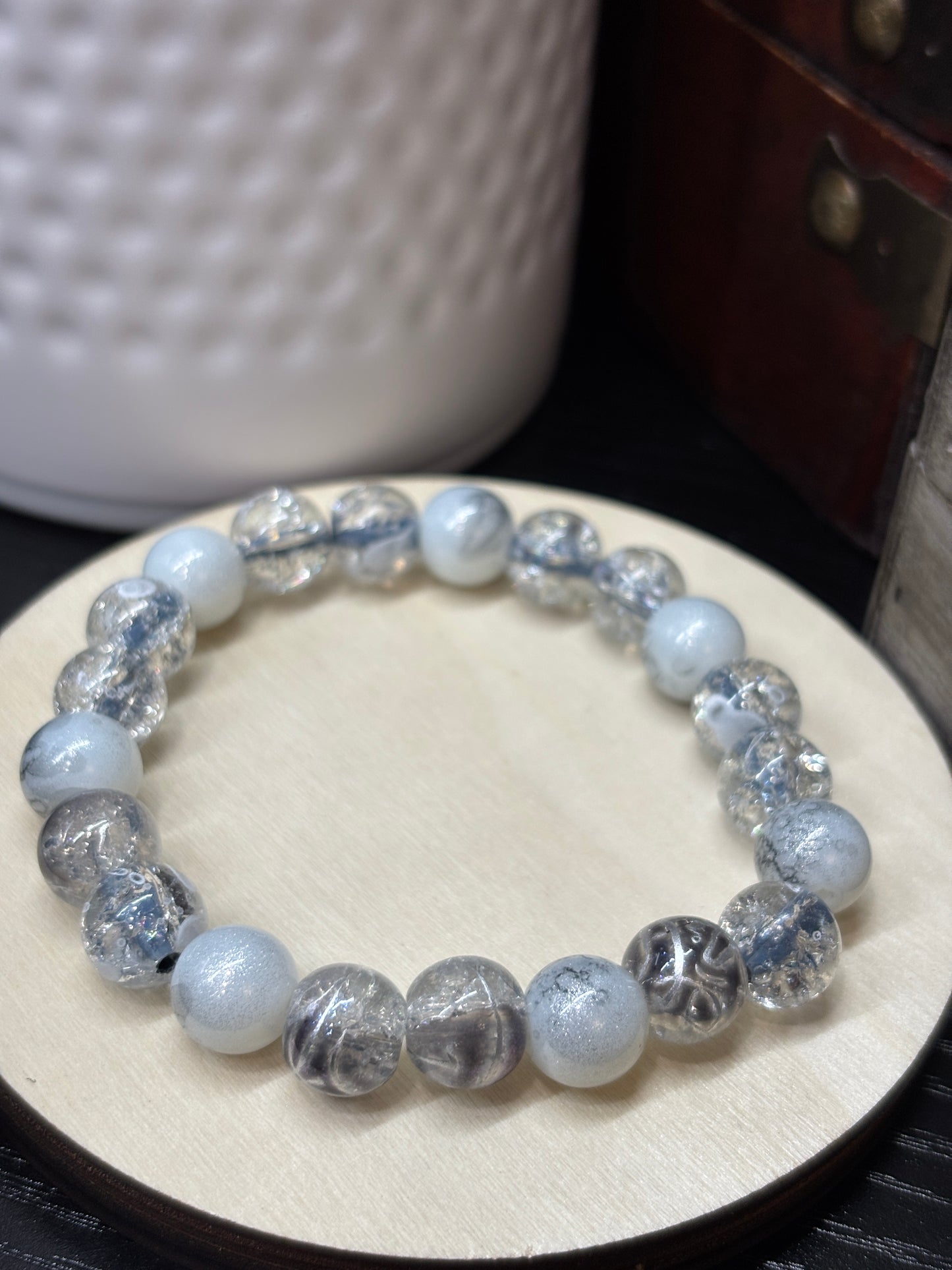 "Addison" - Handmade Glass Beaded Stretch Bracelet