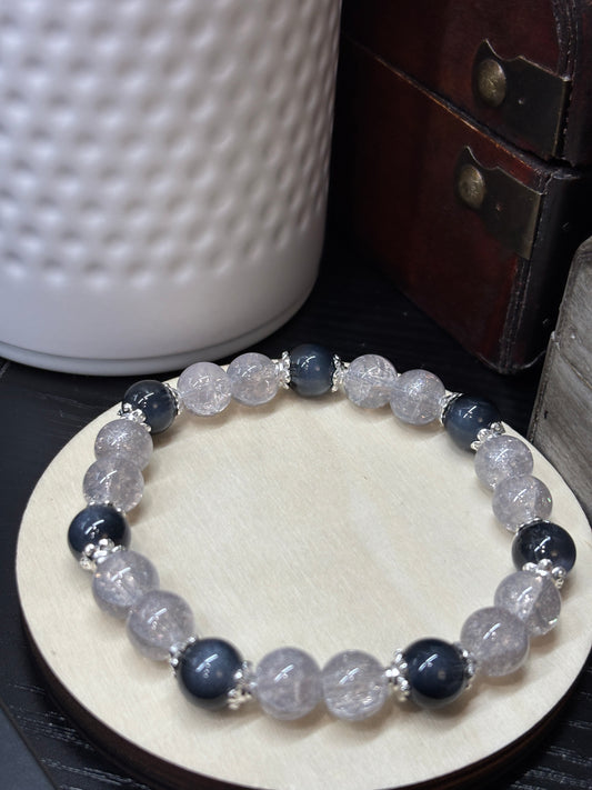 "Grace III" - Handmade Glass Beaded Stretch Bracelet