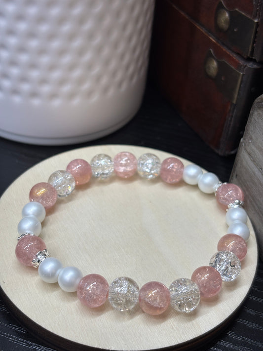 "Chloe" - Handmade Glass Beaded Stretch Bracelet