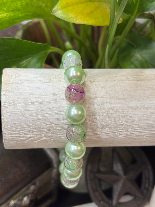 "Charlene" - Handmade Glass Beaded Stretch Bracelet