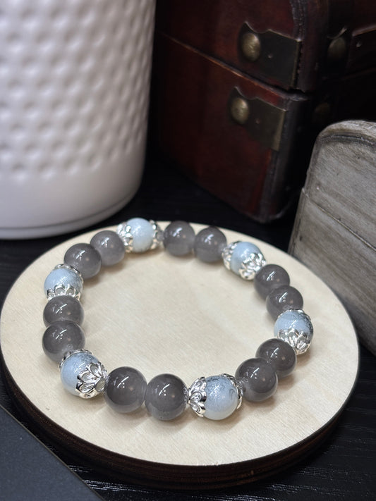 "Grace" - Handmade Glass Beaded Stretch Bracelet