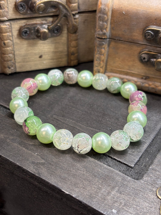 "Tori" - Handmade Glass Beaded Stretch Bracelet