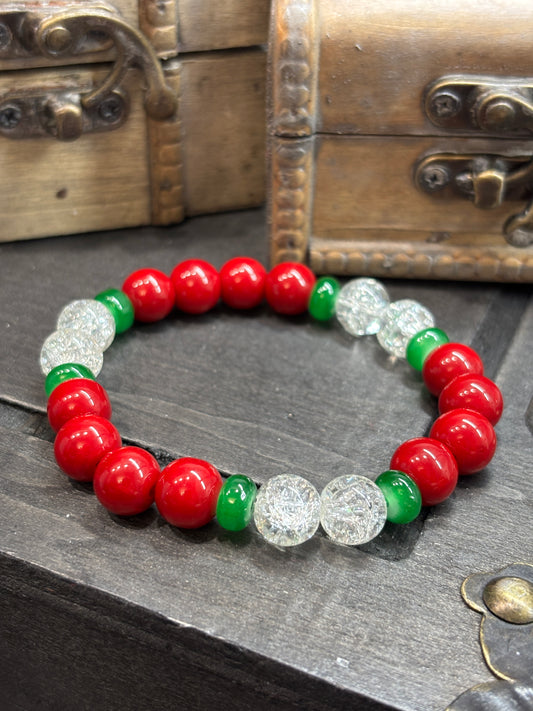 "Joy" - Handmade Glass Beaded Stretch Bracelet
