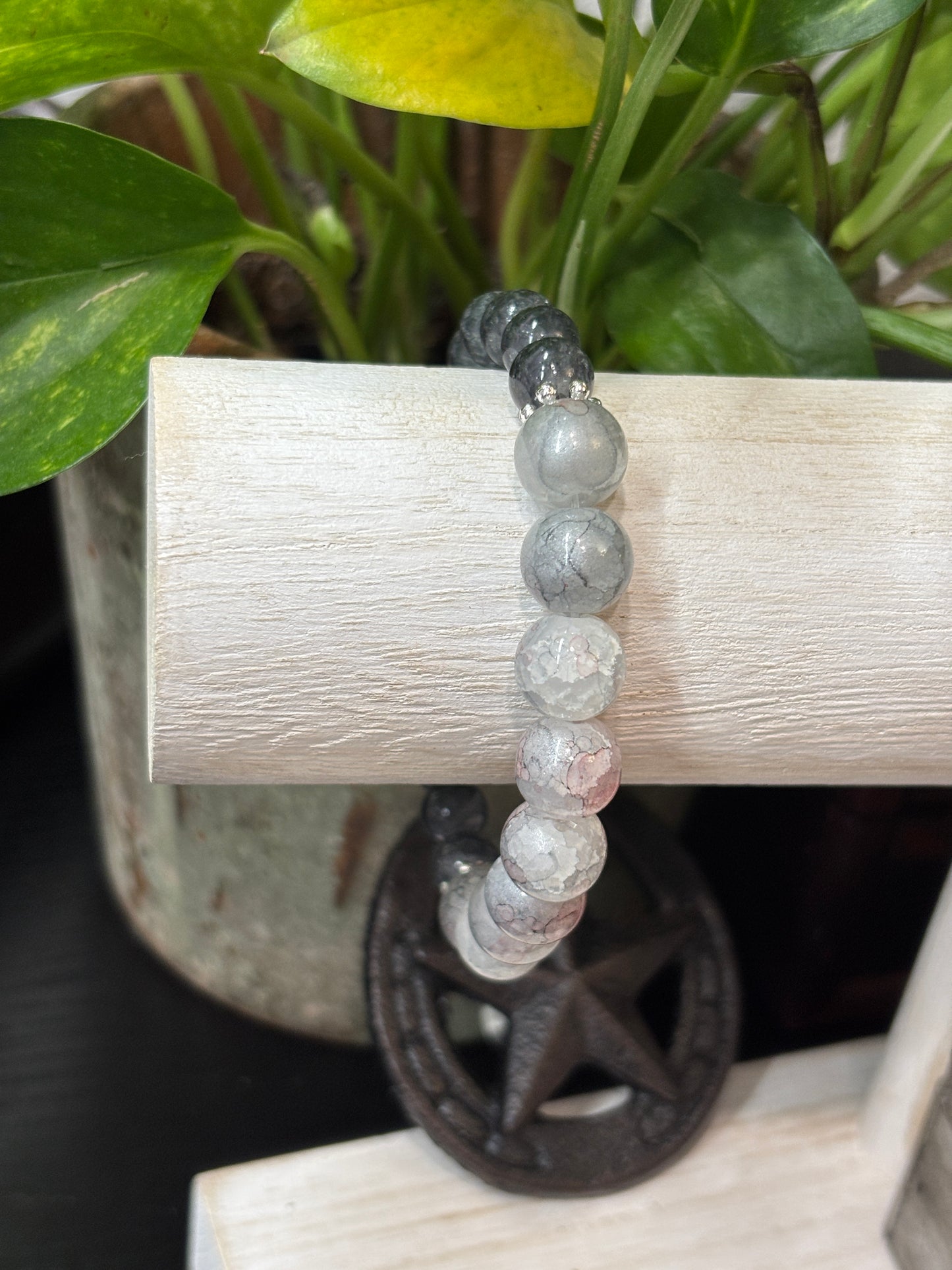 "Maribeth II" - Handmade Glass Beaded Stretch Bracelet