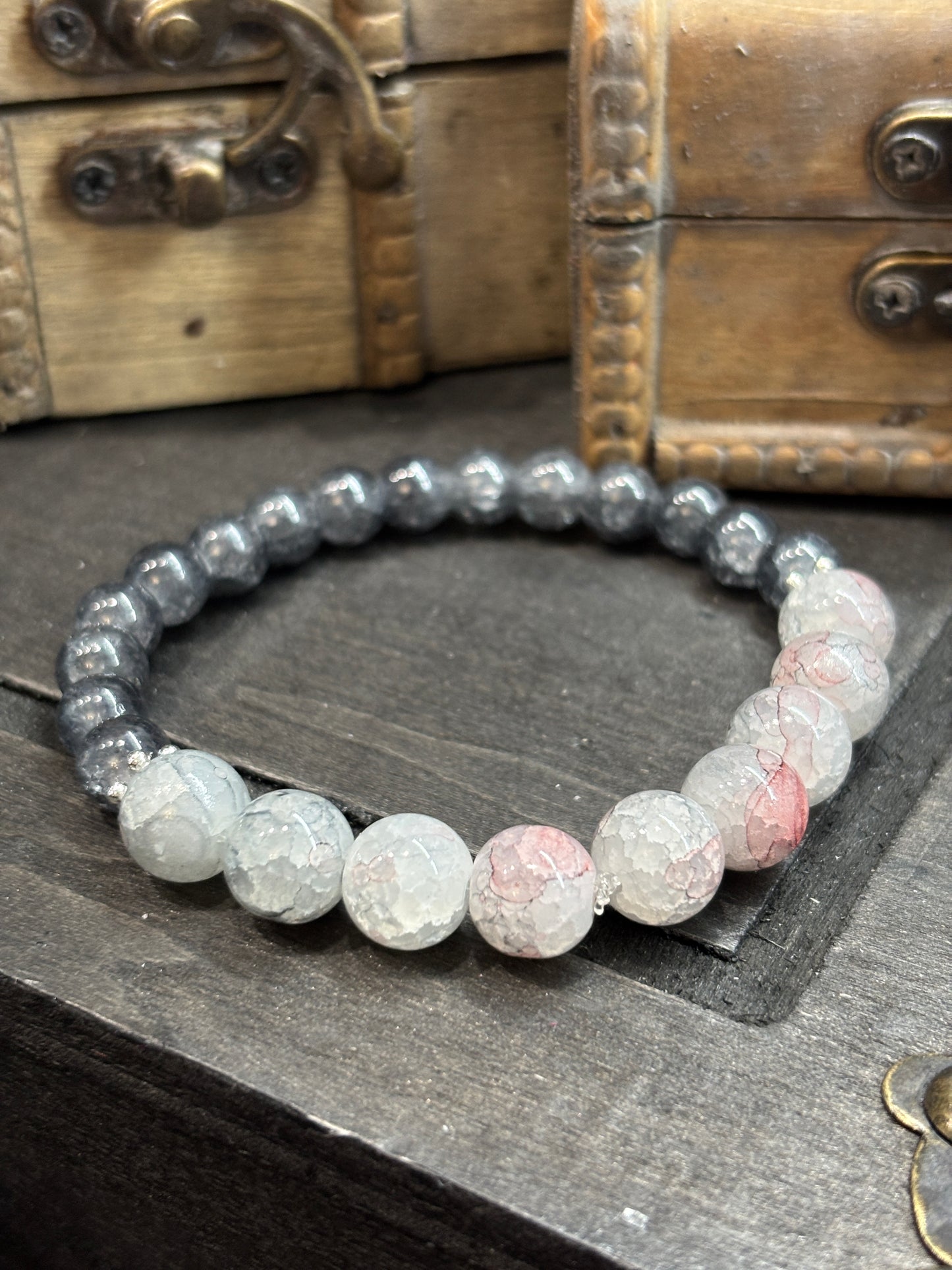 "Maribeth II" - Handmade Glass Beaded Stretch Bracelet