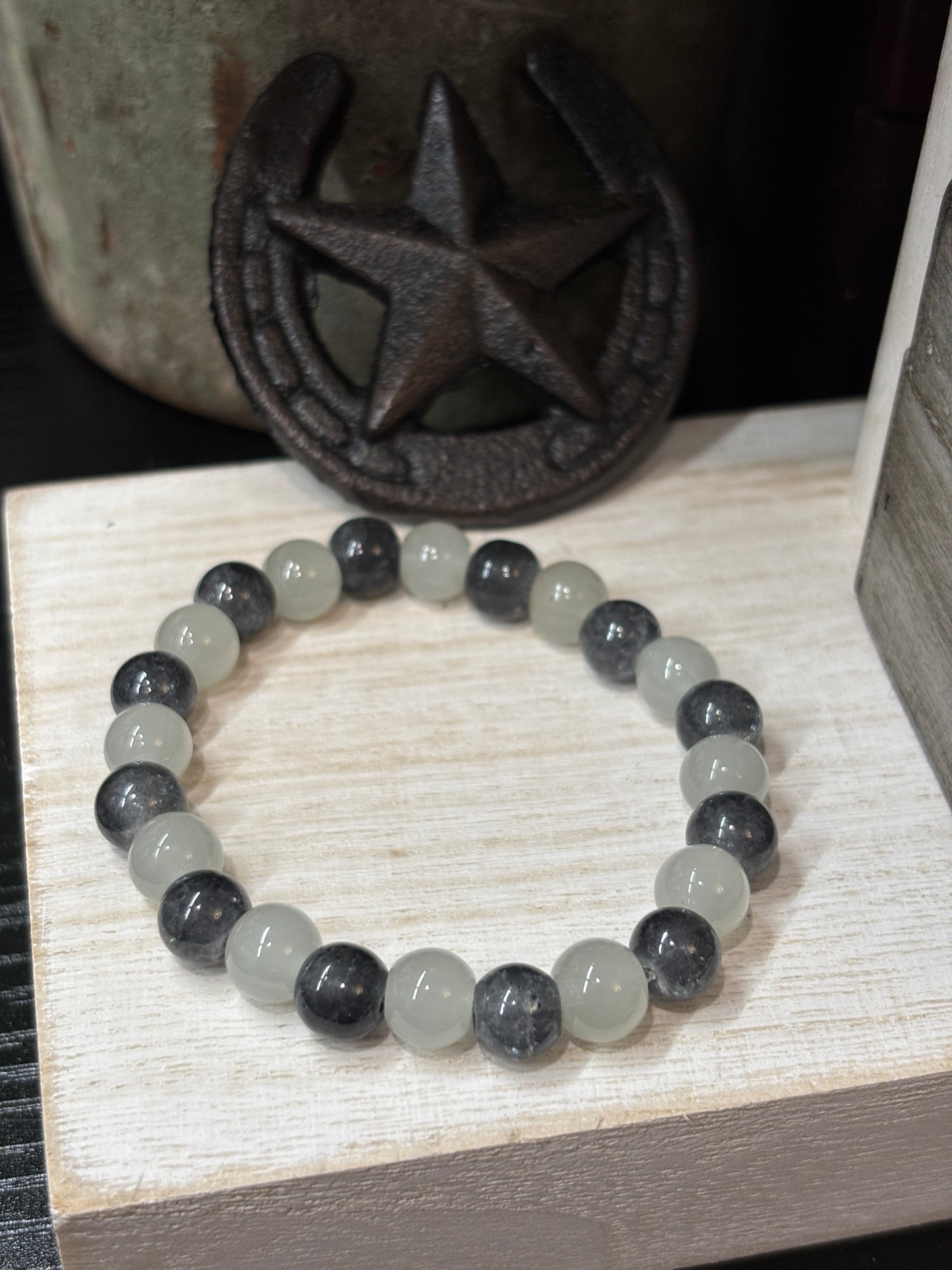 "Mabel" - Handmade Glass Beaded Stretch Bracelet