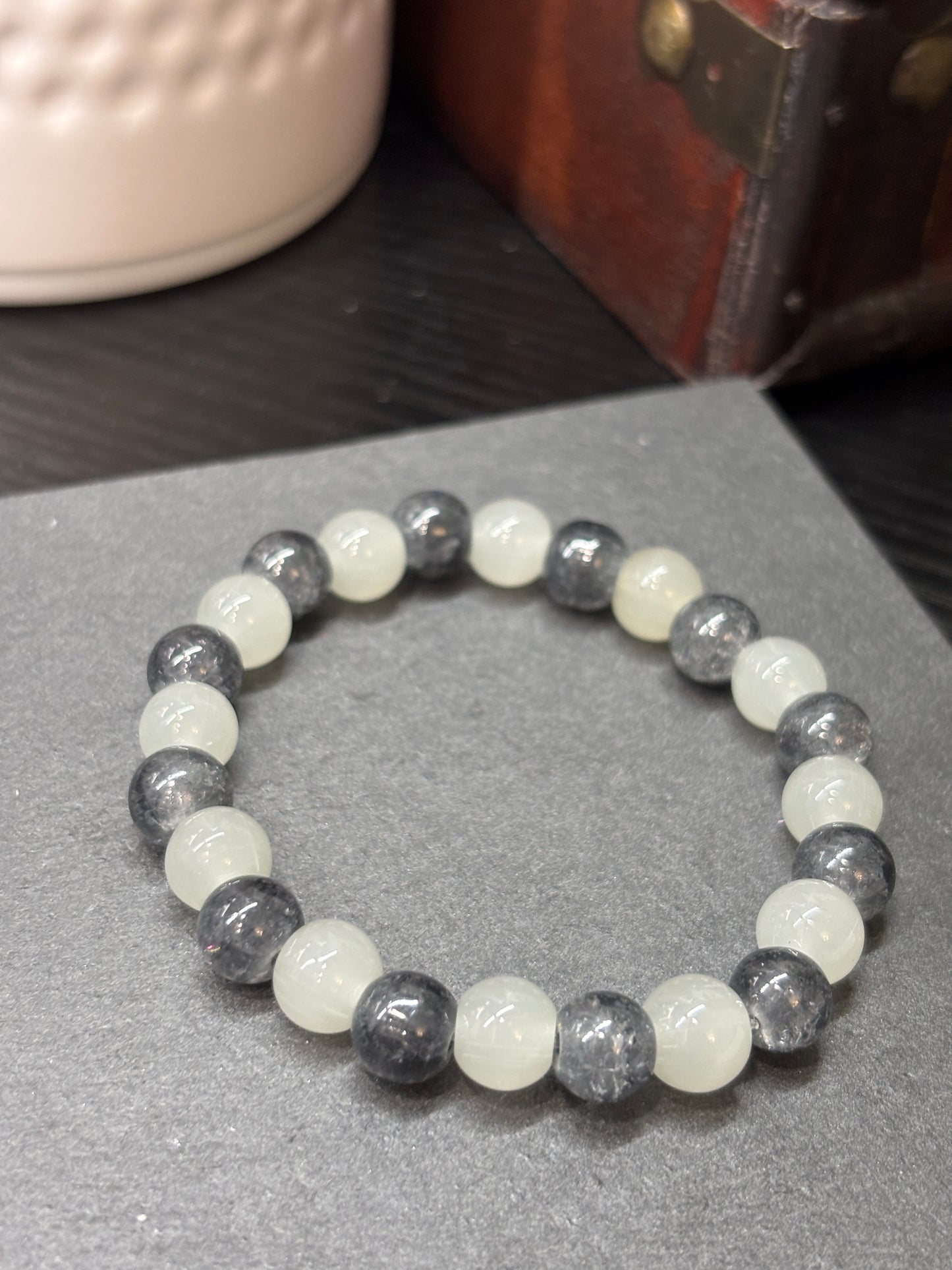 "Mabel" - Handmade Glass Beaded Stretch Bracelet