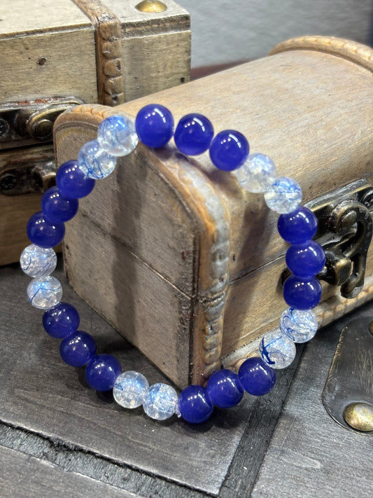 "Becky II" - Handmade Glass Beaded Stretch Bracelet