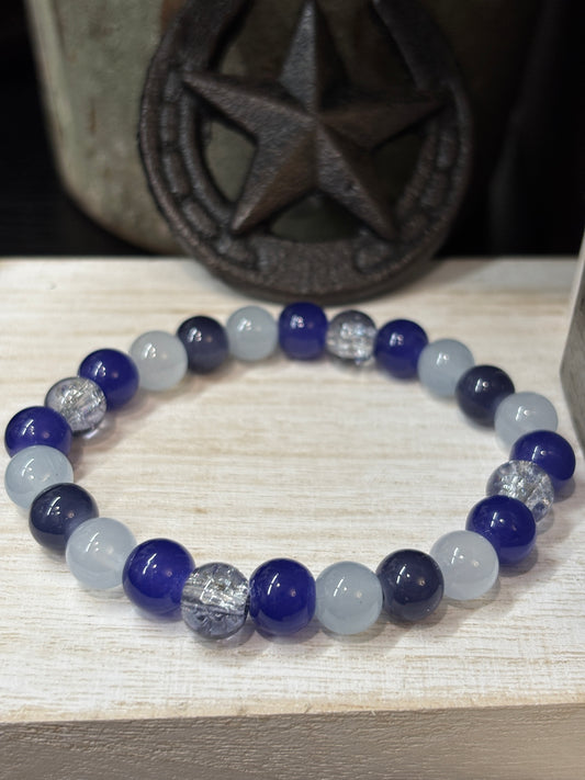 "Becky III" - Handmade Glass Beaded Stretch Bracelet