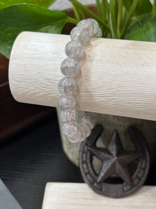 "Crystal" - Handmade Glass Beaded Stretch Bracelet