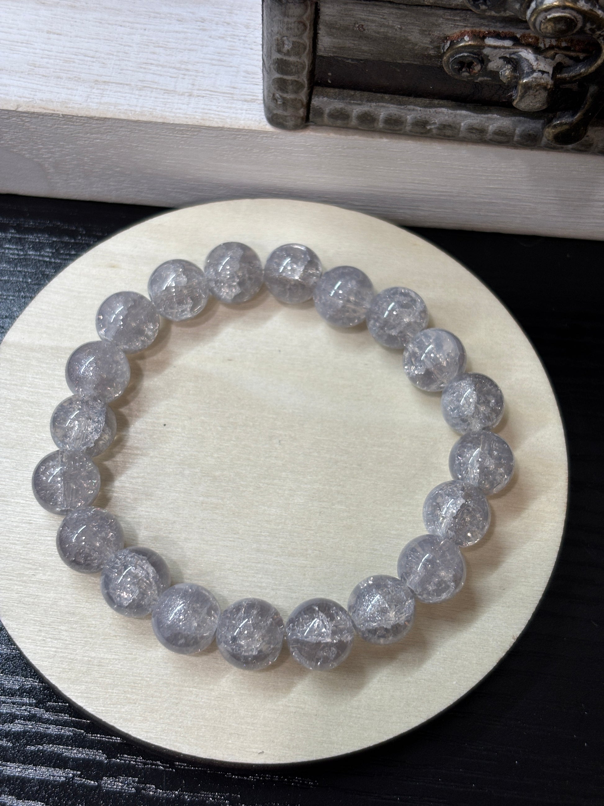 Crystal  Handmade Glass Beaded Stretch Bracelet - 7