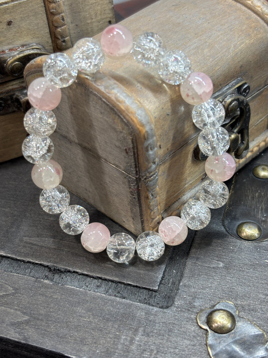 "Melanie II" - Handmade Glass Beaded Stretch Bracelet