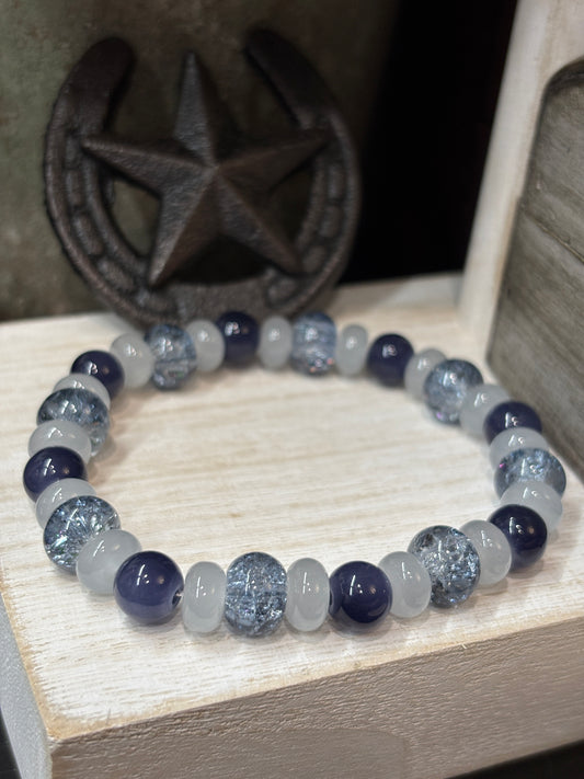 "Natalie" - Handmade Glass Beaded Stretch Bracelet