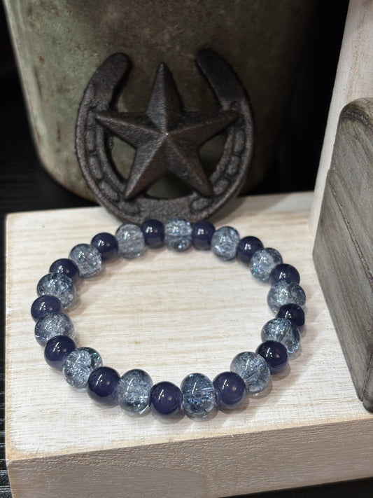 "Natalie II" - Handmade Glass Beaded Stretch Bracelet