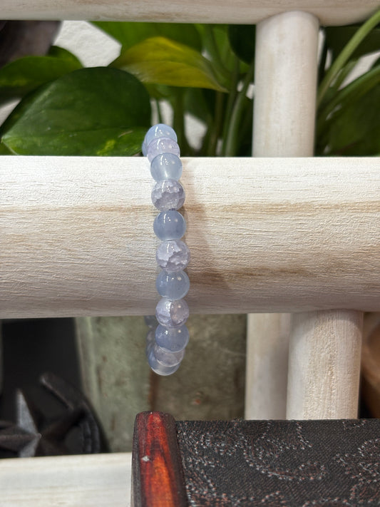 "Stormy" - Handmade Glass Beaded Stretch Bracelet