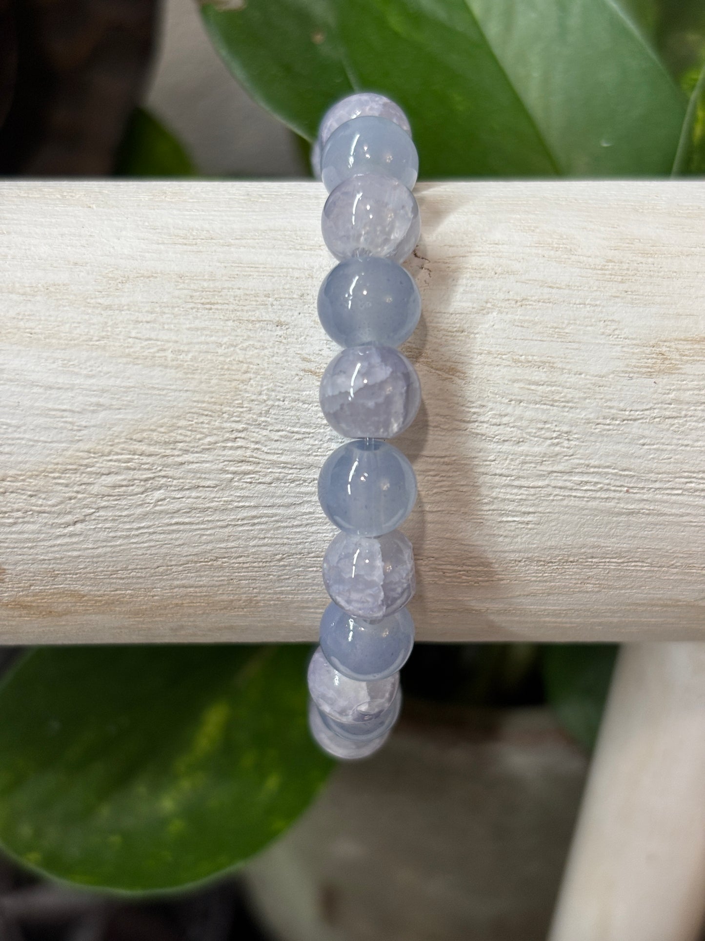 "Stormy" - Handmade Glass Beaded Stretch Bracelet