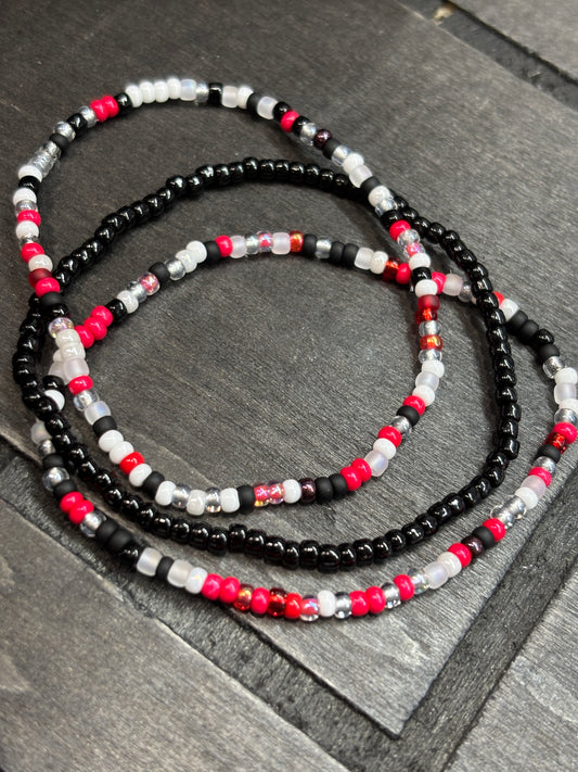 "Steal Bloom" - Handmade Seed Bead Stretch Bracelet Set of 3