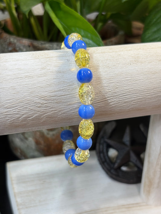 "Tish" - Handmade Glass Beaded Stretch Bracelet