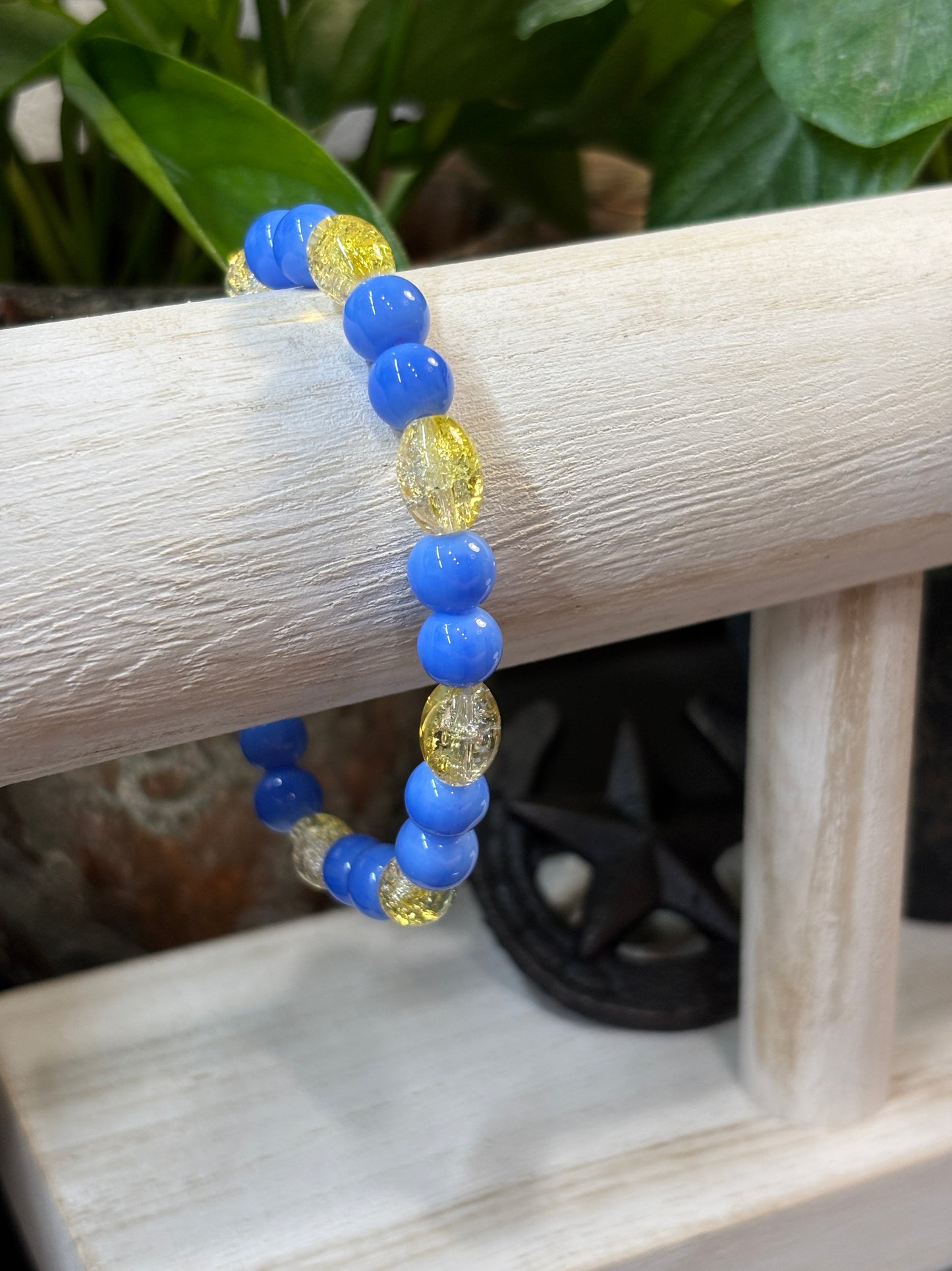 "Tish II" - Handmade Glass Beaded Stretch Bracelet