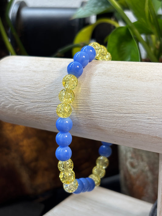 "Texas Spring II" - Handmade Glass Beaded Stretch Bracelet