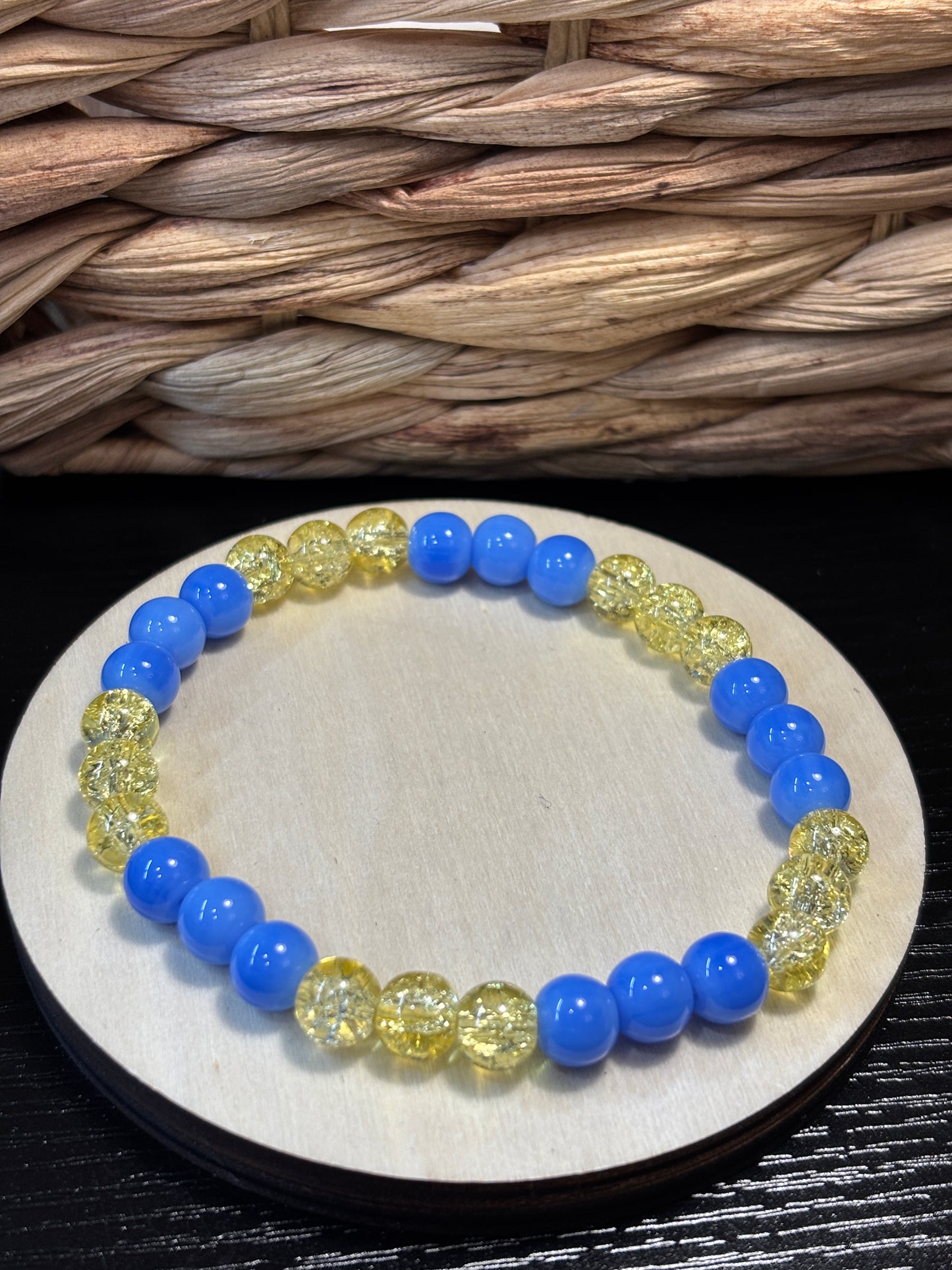 Texas Spring II  Handmade Glass Beaded Stretch Bracelet - 4