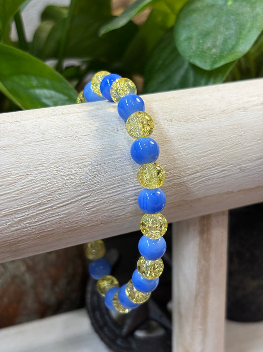 "Texas Spring" - Handmade Glass Beaded Stretch Bracelet
