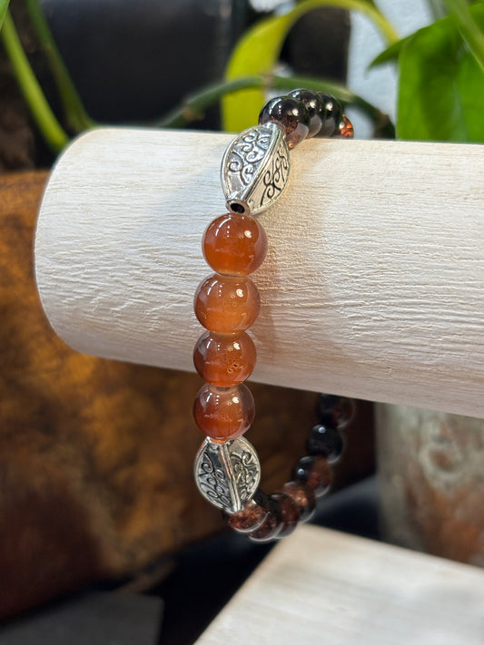 "Cowgirl" - Handmade Glass Beaded Stretch Bracelet